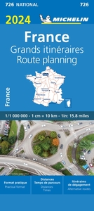 Carte Nationale France - Grands itinéraires/Route planning 2024