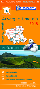 CARTE REGIONALE 522 AUVERGNE LIMOUSIN 2018