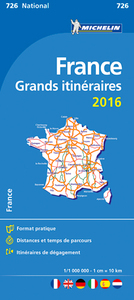 CARTE NATIONALE 726 GRANDS INTINERAIRES FRANCE 2016