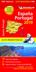 Carte Nationale España, Portugal 2019 - Papel alta resistencia / Espagne, Portugal 2019 - Indéchirab