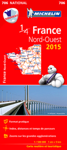 CARTE NATIONALE 706 FRANCE NORD-OUEST 2015