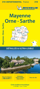 Carte Départementale Mayenne, Orne, Sarthe