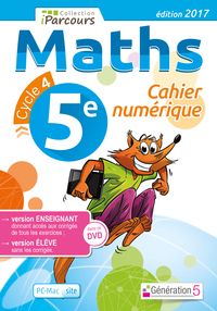 Mathématiques, Cahier iParcours 5e, CD-Rom enseignant site