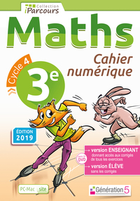 Mathématiques, Cahier iParcours 3e, CD-Rom enseignant site