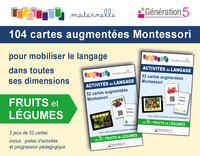 104 cartes augmentées Montessori "Fruits et Légumes"