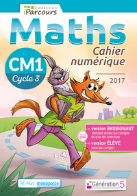 Cahier numérique iParcours Maths CM1 (DVD enseignant monoposte) 2017