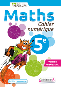 Cahier numérique iParcours Maths 5e (DVD enseignant monoposte) 2015