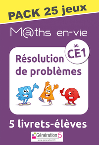 M@ths en-vie - Pack 25 jeux de 5 livrets - Résolution de problèmes au CE1