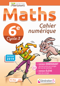 Mathématiques, Cahier iParcours 6e, CD-Rom enseignant site