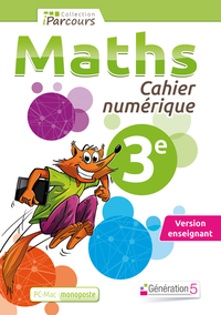 Cahier numérique iParcours Maths 3e (DVD enseignant monoposte) 2015