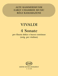 4 SONATE PER FLAUTO DOLCE E BASSO CONTINUO FLUTE A BEC