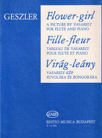 FILLE-FLEUR TABLEAU DE VASARELY FLUTE TRAVERSIERE