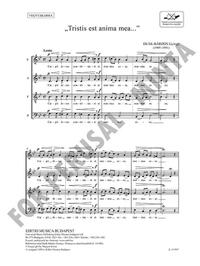 'TRISTIS EST ANIMA MEA...' CHANT