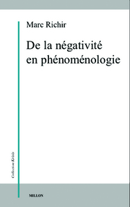 DE LA NEGATIVITE EN PHENOMENOLOGIE