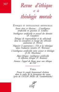 REVUE D'ETHIQUE ET DE THEOLOGIE MORALE N.307