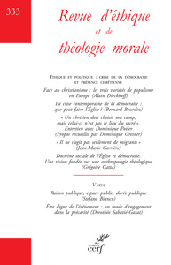 Revue d'éthique et de théologie morale 333