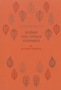 POEME DES LIVRES DISPARUS