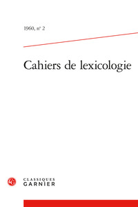 Cahiers de lexicologie