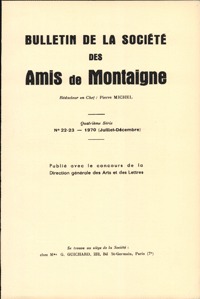 Bulletin de la Société des amis de Montaigne. IV, 1970-3, n° 22-23