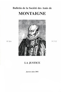 Bulletin de la Société des amis de Montaigne. VIII, 2001-1, n° 21-24