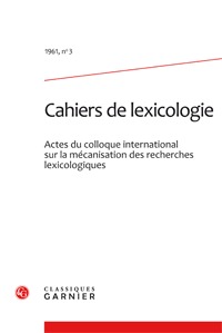 Cahiers de lexicologie