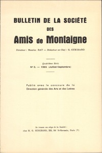 Bulletin de la Société des amis de Montaigne. IV, 1965-3, n° 3