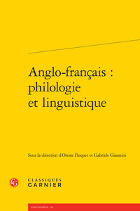 Anglo-français : philologie et linguistique