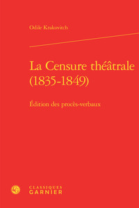 La Censure théâtrale (1835-1849)