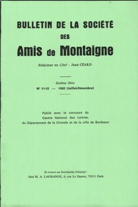 Bulletin de la Société des amis de Montaigne. VI, 1982-2, n° 11-12