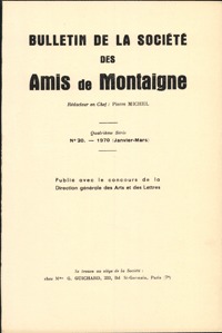 Bulletin de la Société des amis de Montaigne. IV, 1970-1, n° 20