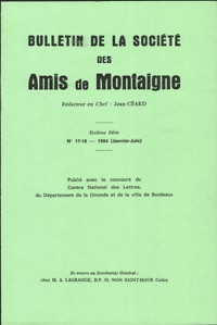 Bulletin de la Société des amis de Montaigne. VI, 1984-1, n° 17-18