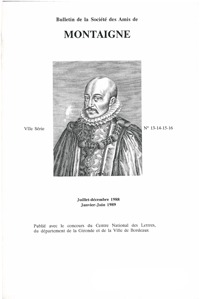 Bulletin de la Société des amis de Montaigne. VII, 1989-1, n° 13-16