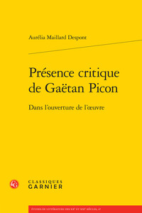 Présence critique de Gaëtan Picon