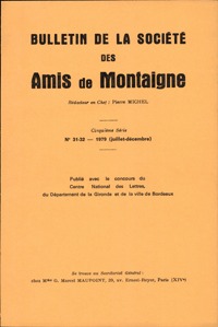 Bulletin de la Société des amis de Montaigne. V, 1979-2, n° 31-32