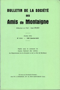 Bulletin de la Société des amis de Montaigne. VI, 1983-1, n° 13-14