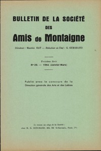 Bulletin de la Société des amis de Montaigne. III, 1964-1, n° 29