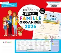 Grand calendrier mensuel Famille organisée 2026