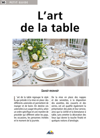 L'ART DE LA TABLE