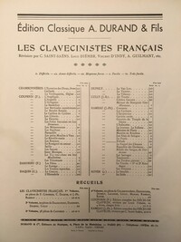 FRANCOIS COUPERIN :  PREMIER LIVRE DE PIECES DE CLAVECIN