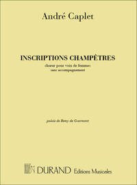 INSCRIPTIONS CHAMPETRE EDITION A 3VX FEMMMES A CHANT
