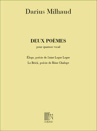 DEUX POEMES, POUR QUATUOR VOCAL  CHANT