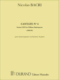 CANTATE OP 44 N 4MEZZO OU BARYTON-PIANO CHANT