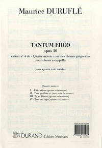 QUATRE MOTETS: TANTUM ERGO OP.10 N.4 CHANT