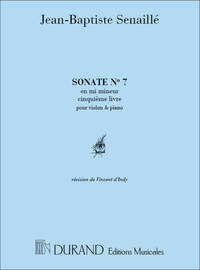 SONATE N 7 LIVRE V EN MI M VIOLON-PIANO (D'INDY) VIOLON