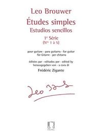 LEO BROUWER : ETUDES SIMPLES - ESTUDIOS SENCILLOS (SERIE 1) NOS. 1-5 - POUR GUITARE