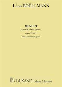 PIECE N  2 -MENUET OP 31 POUR VIOLONCELLE ET PIANO VIOLONCELLE