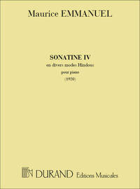 SONATINE IV SUR DES MODES HINDOUS PIANO PIANO