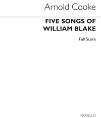 ARNOLD COOKE: 5 SONGS OF WILLIAM BLAKE SCORE (BARITONE, TREBLE RECORDER+PIANO)