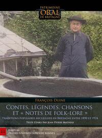 Contes, légendes, chansons et "notes de Folk-lore"