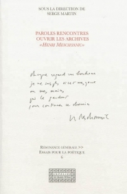 Paroles rencontres - ouvrir les archives Henri Meschonnic